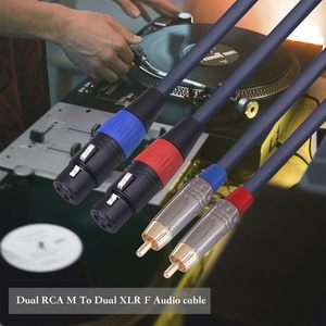 Dual XLR to RCA สาย, 2 XLR หญิง 2 RCA ชายสายสัญญาณเสียงไฮไฟ, 4N OFC สายสําหรับเครื่องขยายเสียงไมโครโฟน 3.3 ฟุต (1M) ne - Product Image 4