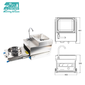 JDA Fornello a <span class=keywords><strong>Gas</strong></span> Estraibile in Acciaio Inox per Barca, Roulotte, Camper e Autocaravan con Lavello e Rubinetto Integrati - Product Image 3