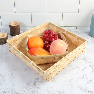 Đầy Màu sắc wicker liễu mây cản trở món quà nhỏ mua xử lý Dã Ngoại giỏ thiết lập lưu trữ giỏ cho túi lạnh - Product Image 2