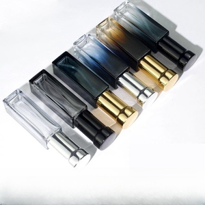 高度な3ml 5ml 10mlガラス香水瓶小型フラットスクエア勾配デザインポンプスプレーシール付き - Product Image 1