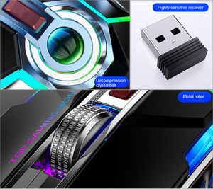 2021 Fashion USD Wireless RGB LED 1600 DPI Mouse da gioco programmabile per Computer smerigliato - Product Image 6