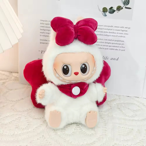 Labubu Macaron peluş anahtarlık ayı büyük yay kanatları ile giysi için parti oturan Labubu bebek aksesuarları Labubu giysi - Product Image 2