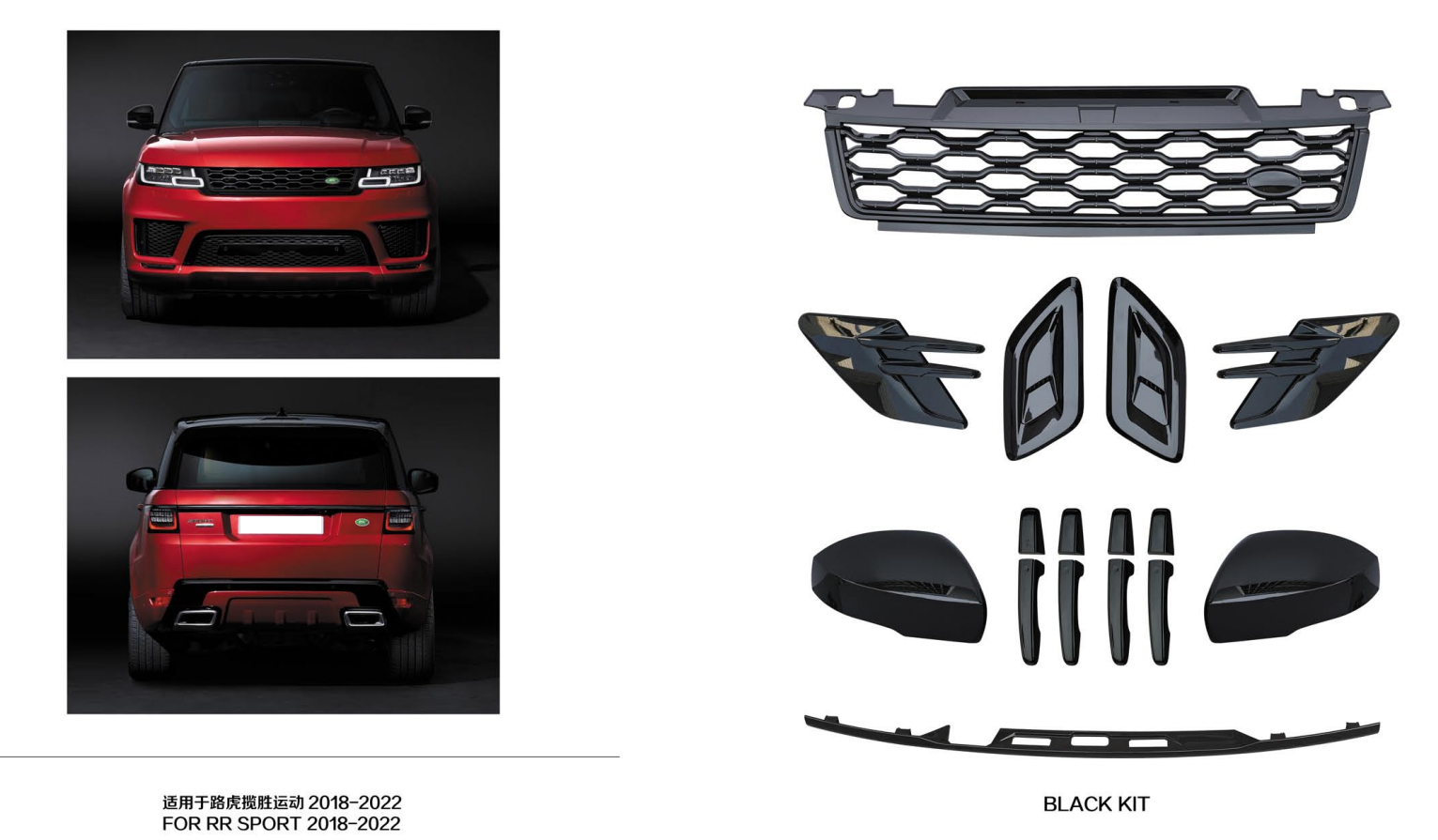 Kit carrosserie version noire 18-22