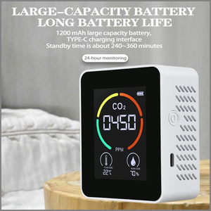 温度および湿度モニタリングによる大気質検出半導体センサーCO2モニター - Product Image 3