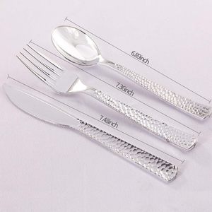 优雅的塑料银器银餐具银锤锤银器餐具 - Product Image 4