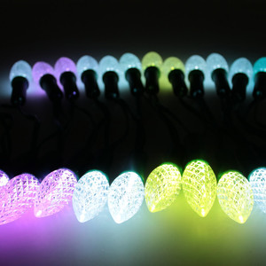Luces navideñas permanentes C7 C9 Digital Bullet Head Shell Christmas RGB LED Light String para Decorativo DC5V12V - Product Image 3
