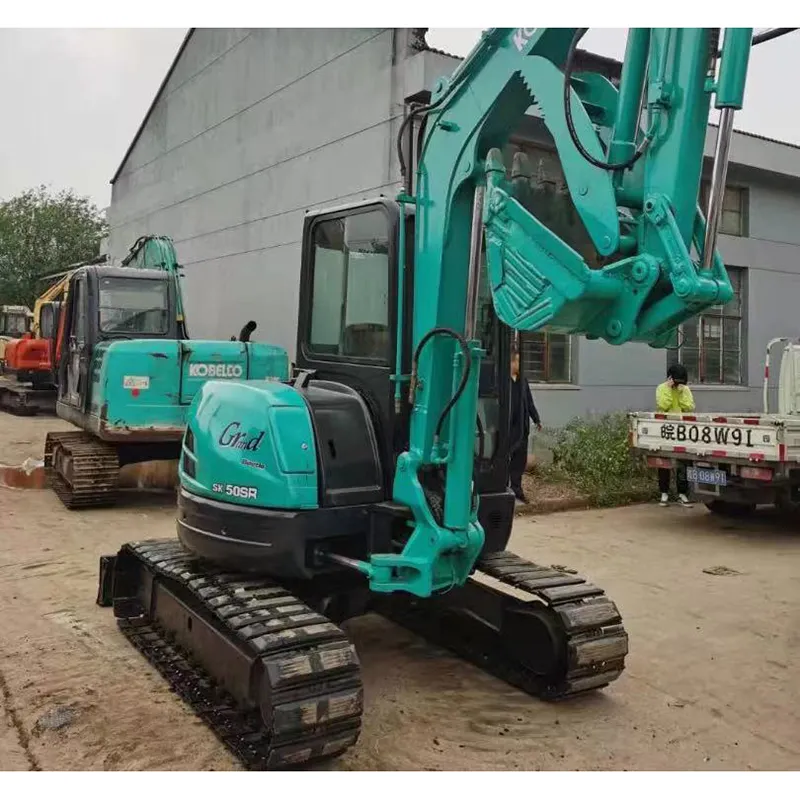 Kobelco 미니 굴삭기 사용 Sk50sr Sk50/sk75 5ton 5 톤 중고 일본 고무 트랙이있는 미니 굴삭기