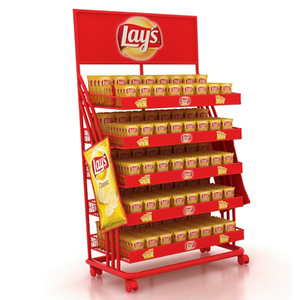 Siêu thị kim loại Khoai Tây Chip Rack hiển thị đứng <span class=keywords><strong>Snack</strong></span> hiển thị thực phẩm giá đứng cho cửa hàng - Product Image 3