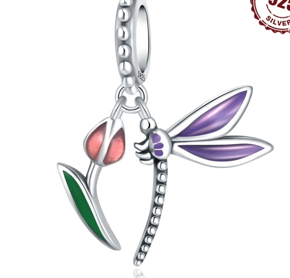 Pendentif libellule tulipe 0228