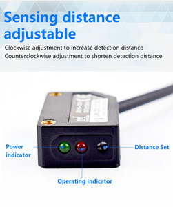 Sensor de distancia láser de interruptor óptico difuso cuadrado de interruptor industrial NPN NO de salida - Product Image 6