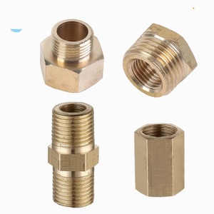 黄铜管六角螺纹接头快速接头适配器1/8 1/4 3/8 1/2 3/4 1 BSP适配器配件减少六角衬套 - Product Image 1