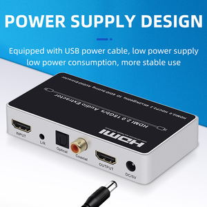 Digital Analog HDMI2.0 HDCP2.2 <strong>Input</strong> <strong>Output</strong> L/R Optical Coaxial DC/5V HDMI Audio Extractor 5.1 Converter Adapter Splitter