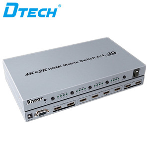 Dtech Hot Sales 4K * 2K HDMI Matrix Switcher Unterstützung 3D 4 Eingang 4 Ausgang 30 Meter Matrix Mit IR