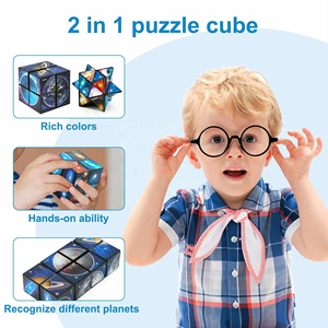 2 in 1 puzzle cubo fidget giocattolo antistress giocattolo infinity pieghevole cubo puzzle per adulti e bambini istruzione infinity cubo - Product Image 3