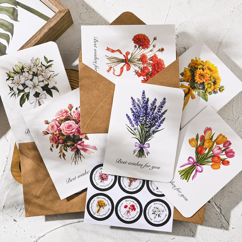 Cartes de vœux de la série Hua Yang Blessing, envoyer un enveloppe