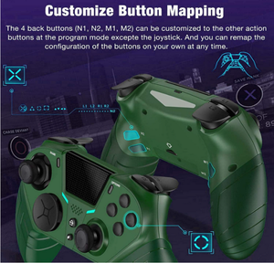 带可编程后退按钮的无线游戏控制器，适用于PS4蓝牙兼容游戏手柄，适用于PS4超薄/专业版