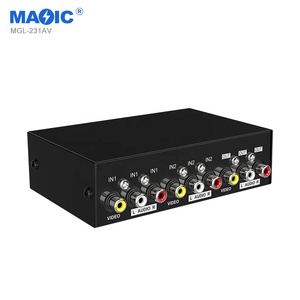 Convertidor de interruptor de audio y video bidireccional AV RCA, 2 entradas, 1 salida, interruptor KVM USB para monitores
