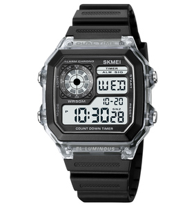 Skmei 1998 dijital erkekler İzle spor su geçirmez 2 zaman Chrono Alarm tarih hafta Led ışık geri sayım süresi 12/24 saat kadın izle - Product Image 1