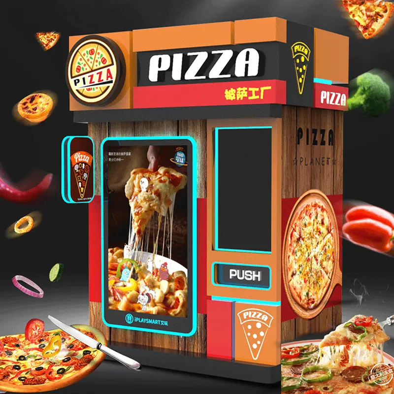 Máquina de venda inteligente totalmente automática da pizza, produto quente fresco permite comprar a máquina de venda de pizza para venda de itens de varejo