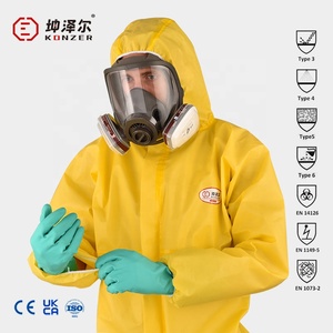 EN14605 izolasyon tıbbi koruyucu tek kullanımlık koruma kedi III PPE tipi 3b 4b sarı iş elbisesi tulumlar - Product Image 4