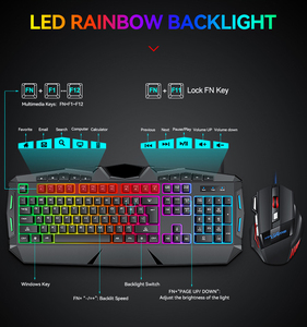 2023 Venda quente Mecânica Rgb Teclado Mouse Combos Set 104 Chave RGB Backlit Teclado Gamer Luminoso Teclado Do Jogo
