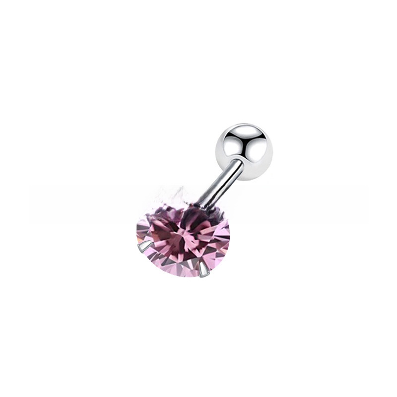 Boucles d'oreilles à bille en zircon - Rose