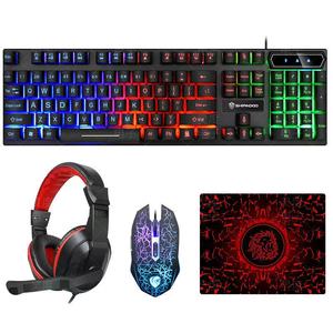 4 in 1 Portable Wired Gaming <strong>Keyboard</strong> and <strong>Mouse</strong> Mousepad Headphone 4 in 1 Combos LED Light Gaming Set for <strong>Computer</strong> - Product Image 5