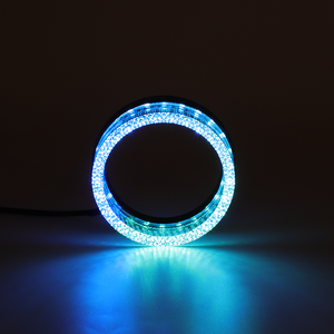 I9 3 inç "RGBW 12V o-şekilli renkli ön ışık Led melek gözler halo yüzükler farlar projektör Lens için kapak örtü süslemeleri - Product Image 2