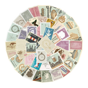 50PCS Vintage Australia Postage Sticker UK Canada Mexico <strong>butterfly</strong> USA Stamp