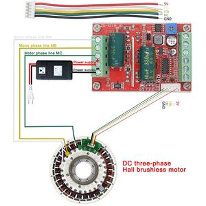 DC 6-60V 400W BLDC DC Bürstenloser Motors teuerung Dreiphasen-PWM-Hall-Motors teuerung treiber platine 12V 24V 48V - Product Image 2