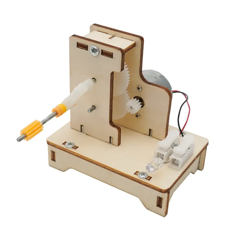 MI3DパズルサイエンスエンジニアリングおもちゃSTEMおもちゃ教育用DIY木製ハンドジェネレーターキット子供用教育機器