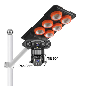 V380 Pro 3 lentes IP66 STREET LIGHT 4G Cámara LED integrada Lámpara solar Led Luminaria HD 4MP PIR Seguridad PTZ Cámara DOME
