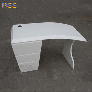 当代白色办公桌，带抽屉定制现代办公桌设计小型企业办公桌 - Product Image 1