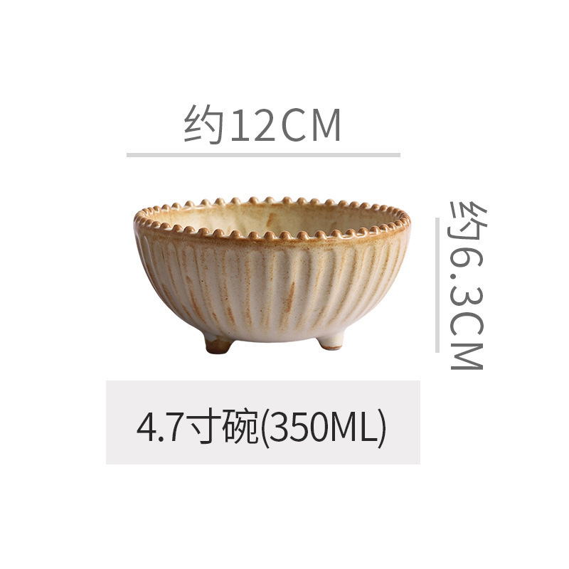 สีขาวนวลอบด้วยเตาเผาขนาด 4.7 นิ้ว