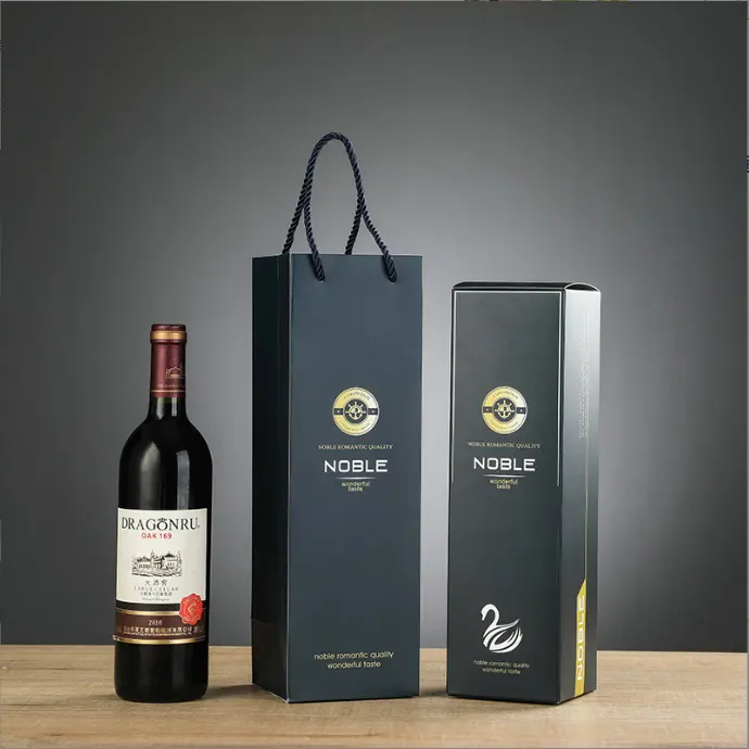 EN PACK Caja de vino de lujo personalizada Embalaje Juego de vino Caja de regalo Cartón Botella de vidrio corrugado Embalaje Bolsas de papel Juegos de cajas