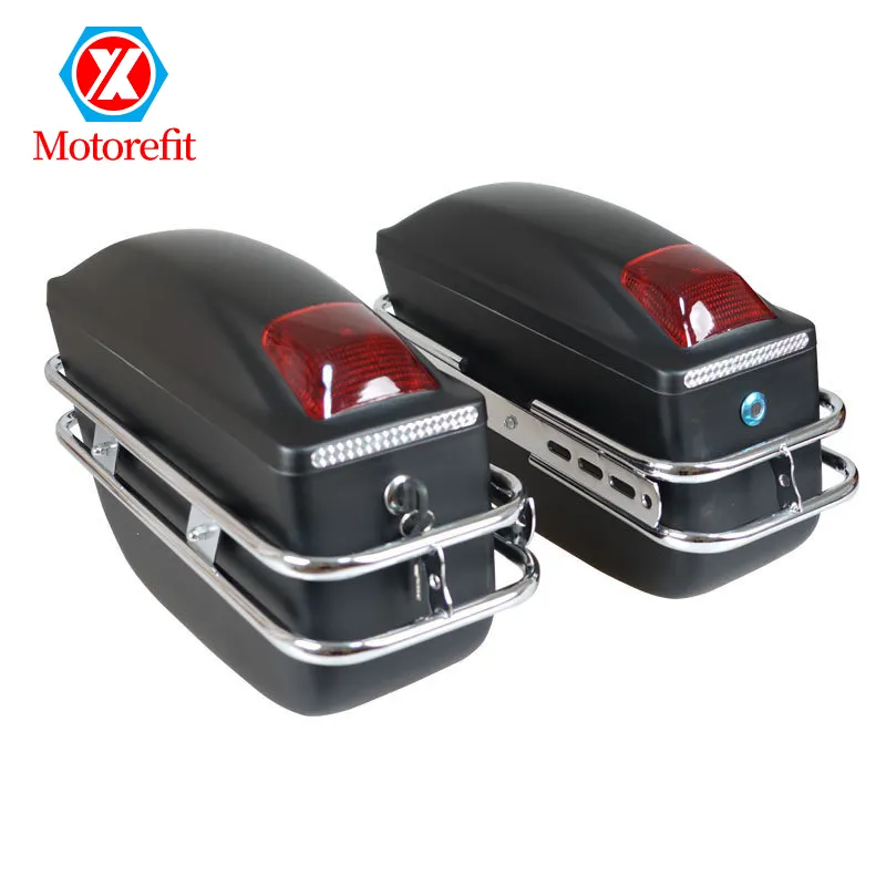 Factory Supply K6 ABS Hard Saddlebag Trunk Bag Luggage Side Bags wiht light Motorcycle Side Box