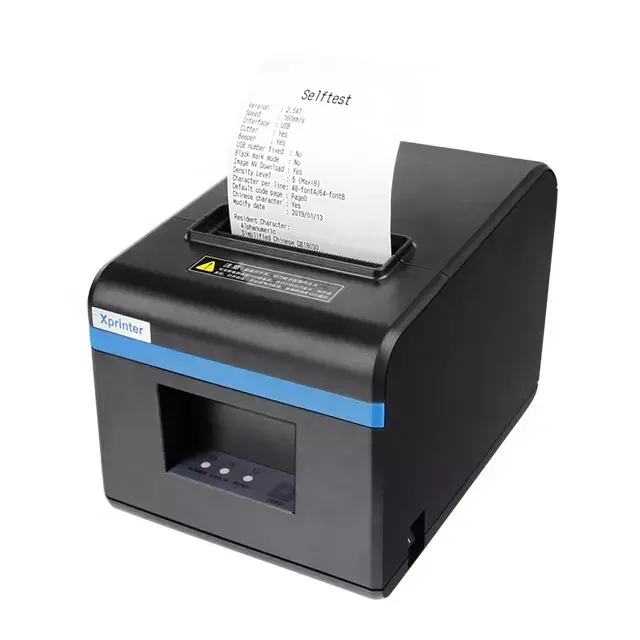 Xprinter เครื่องพิมพ์ใบเสร็จแบบใช้ความร้อน,เครื่องพิมพ์ใบเสร็จความเร็วสูง N160II USB LAN 80มม. สำหรับห้องครัวร้านอาหาร