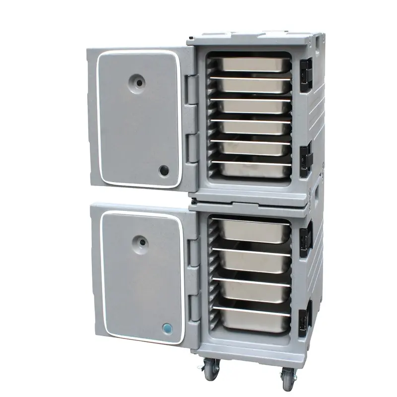 Equipamento de serviço de comida 180l, camada dupla comercial transportadora de panela térmica isolada armário de alimentos