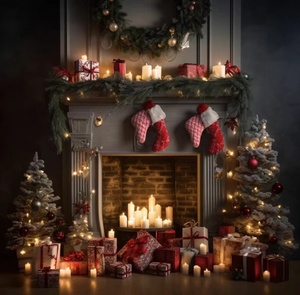 YD-01 Giáng Sinh Trang Trí Nội Thất Giả Màu Xanh Lá Cây Cây Cây Thông Kim Cypress Lá Vòng Hoa Treo Nhân Tạo Giáng Sinh Mây Vòng Hoa - Product Image 2