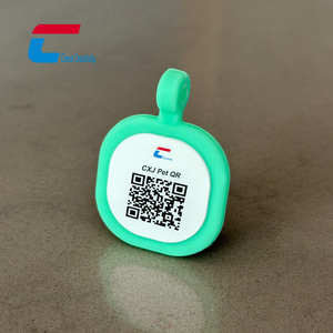 Programable impermeable RFID NFC silicona PET Collar KeychainTag con código QR variable para perros y gatos - Product Image 1