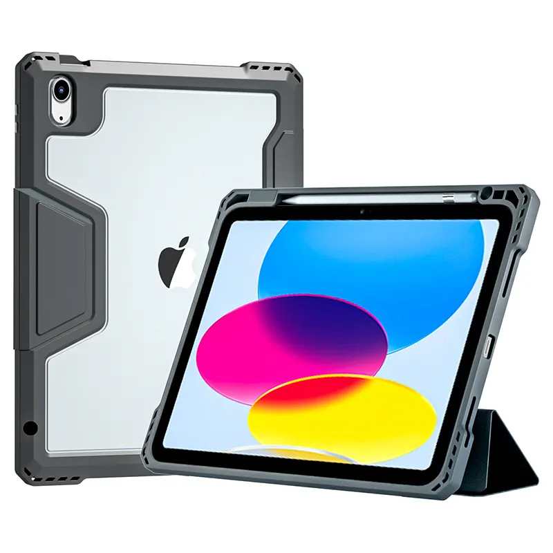 Funda de cuero PU con portalápices integrado, funda inteligente de triple pliegue para Apple iPad Pro 11 Air 4/5 Generation, funda de 10,9 pulgadas