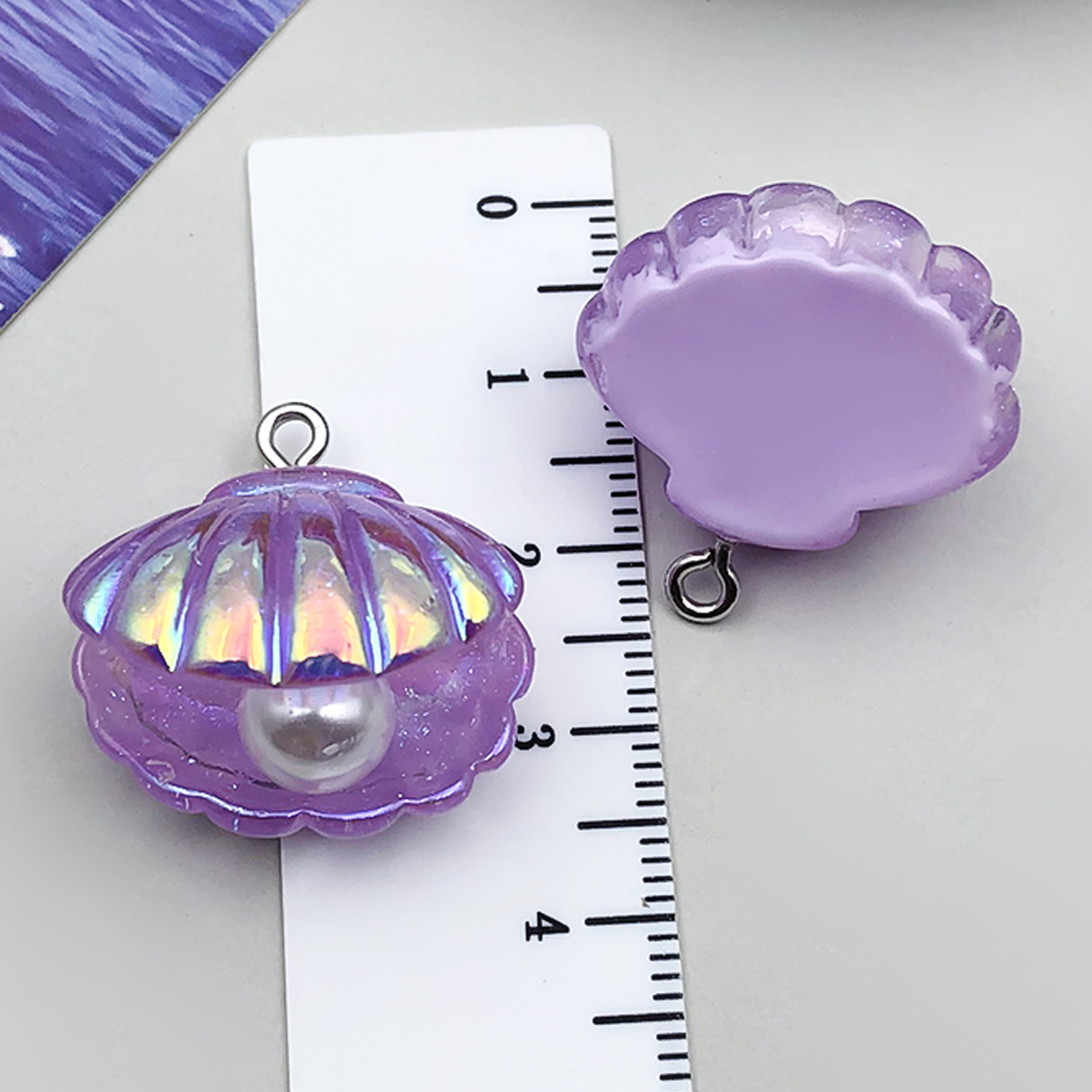 Purple Iridescent Shell 23x23x17mm 3.1g-24104