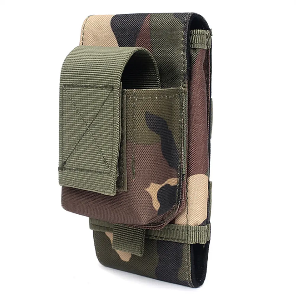 Bolsa de teléfono Molle táctica con bolsa de cigarrillos, funda de soporte para teléfono inteligente de 6,5 pulgadas, bolsa de equipo EDC, riñonera de cintura compacta