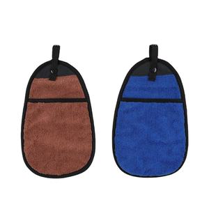 RPET BSCI GRS fabrika yapımı çift katmanlı kalınlaşmış mikrofiber balıkçılık havlu yapışmaz yem kolay temizlenebilir el havlusu