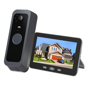 5000mAh IP65 wasserdichte drahtlose Video-Türklingelkamera Bewegungserkennung Home Security Kameramonitor mit 4-Zoll-LCD-Display - Product Image 1