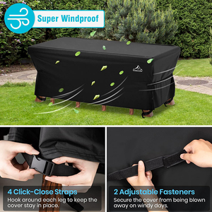 Ngoài trời xé Kháng UV kháng hình chữ nhật Patio bàn ghế sofa Set Bìa 600D polyester nylon Patio đồ nội thất Bìa - Product Image 4