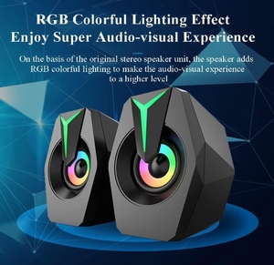 Volume <strong>Control</strong> <strong>USB</strong> Powered HiFi Stereo Sound Deep Bass <strong>USB</strong> <strong>Computer</strong> Wired <strong>USB</strong> Desktop Speaker with RGB Lights - Product Image 6