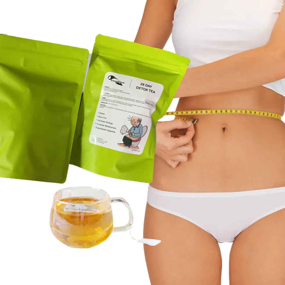 Venta al por mayor mejor té de vientre plano natural rápido fuerte perder peso adelgazamiento té de barriga plana 28 días de desintoxicación