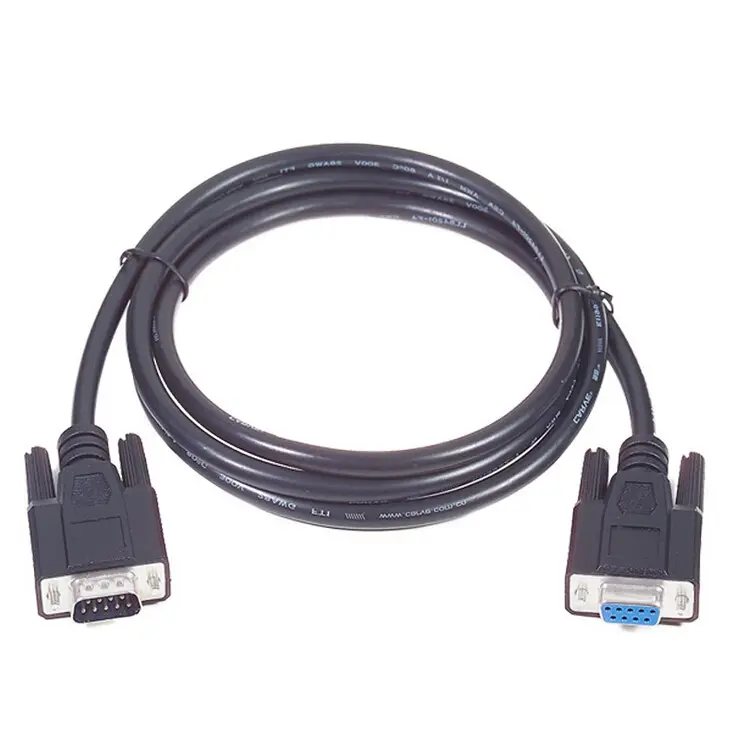 D-SUB DB9 זכר לנקבה VGA מחשב כבל מתאם סידורי כבל RS232 DB 9in DB, USB DB 9pin זכר + נקבה/custommized שחור Rohs JS