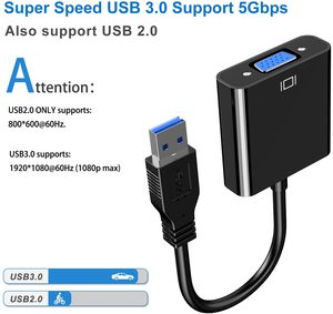 USB 3.0到VGA适配器，多显示视频转换器-PC笔记本电脑7/8/8.1/10，台式机，笔记本电脑，PC，显示器，投影仪，HDTV - Product Image 4